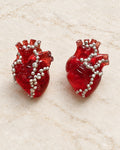 VIVO Red Anatomical Heart Earrings